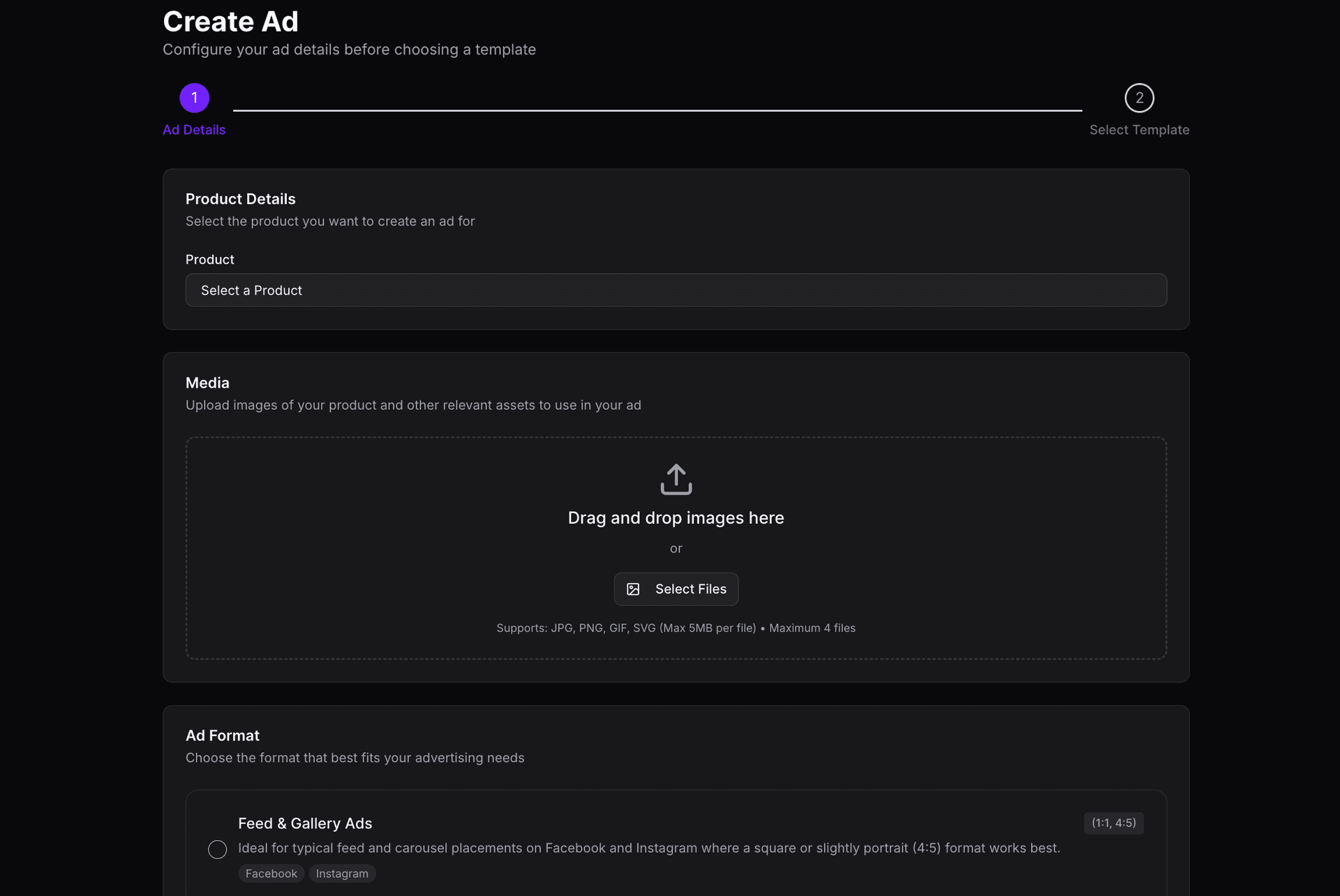 One-shot ad generation